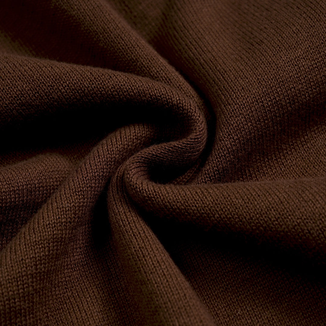 Damen Braune 70er Vintage Sportliche Gestreifte Kapuzen-Strickjacke - Kurze Länge