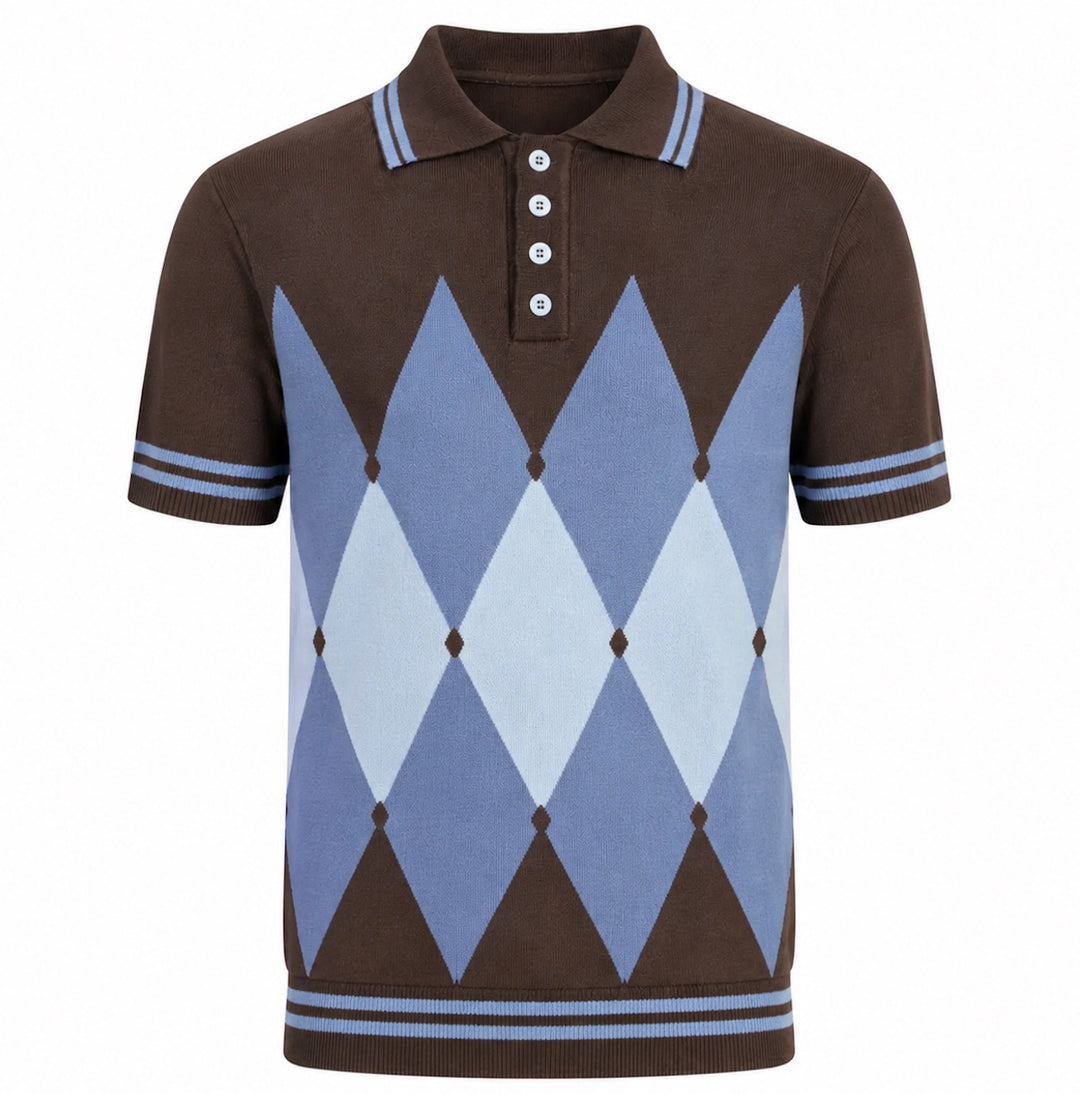 Schwarze Herren-Strickjacke im Retro-Mode-Kunst-Design