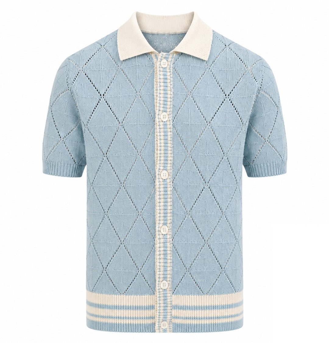 Svart retro modekonstdesign stickad cardigan för män