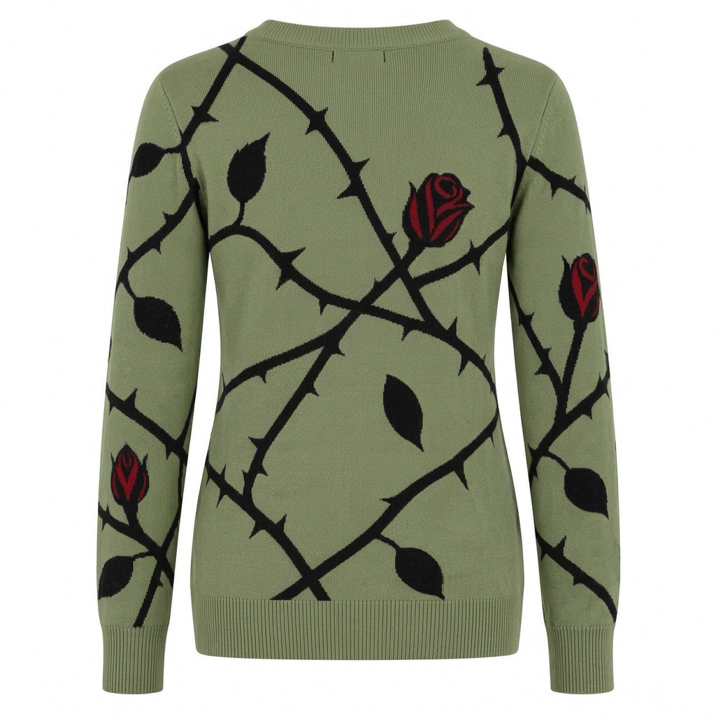 Γυναικεία Vintage Πλεκτή Μπλούζα Jacquard με Σχέδιο Poodle Streetwear