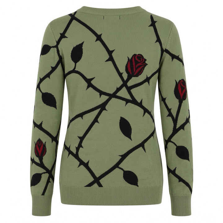 Γυναικεία Vintage Πλεκτή Μπλούζα Jacquard με Σχέδιο Poodle Streetwear