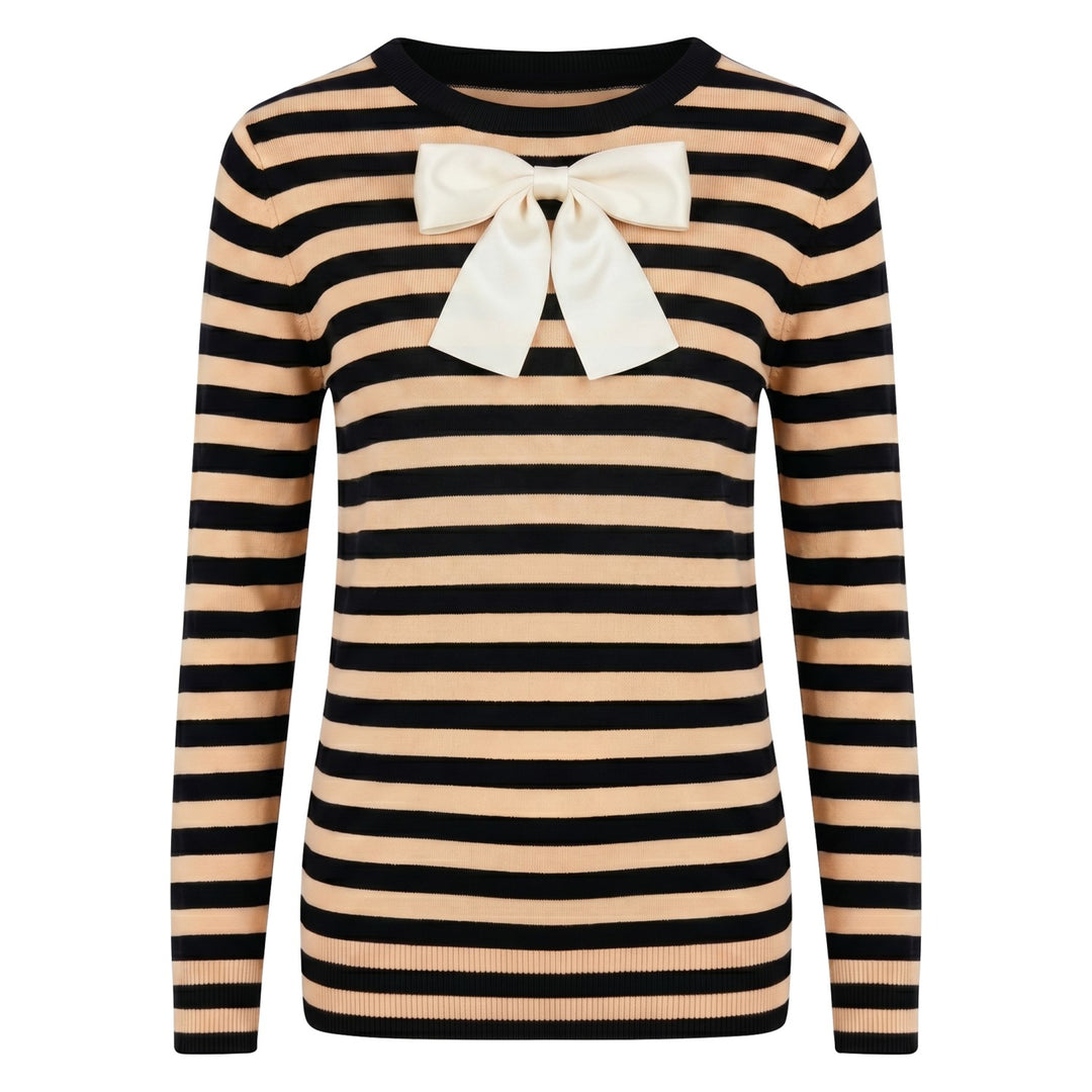 Tricot jacquard bleu foncé Vintage Classic Dot Design pour femmes