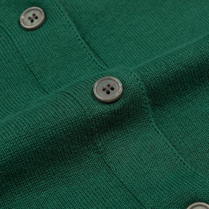 Women's Green Vintage Butterfly Jacquard Knit Cardigan