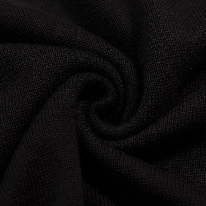 Herre Sort Retro 1979 Jacquard Polo Strikkegenser
