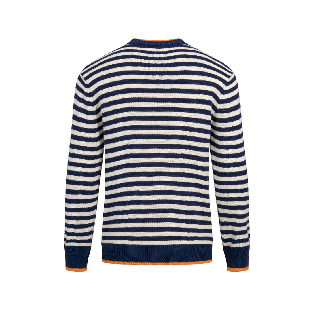 Men's Vintage Collegiate Stripe Fox Embroidered Knit