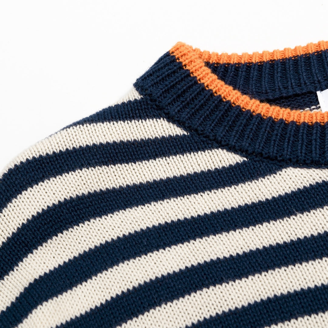 Men's Vintage Collegiate Stripe Fox Embroidered Knit