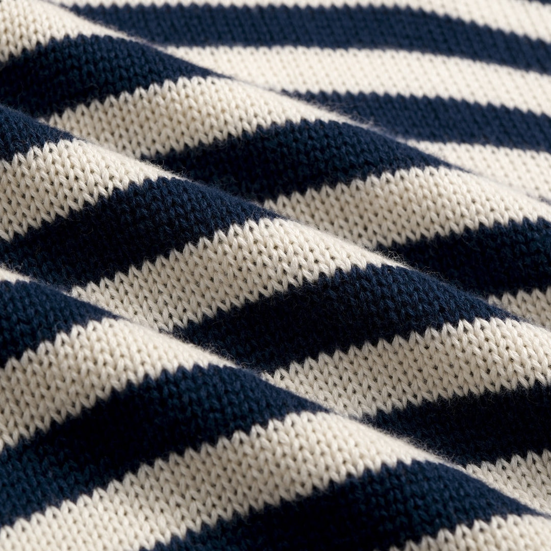 Men's Vintage Collegiate Stripe Fox Embroidered Knit