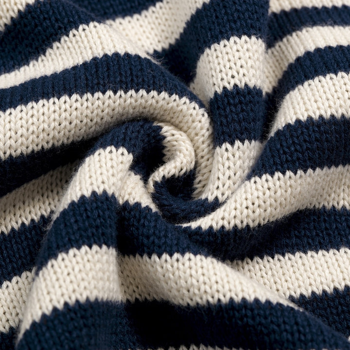 Men's Vintage Collegiate Stripe Fox Embroidered Knit