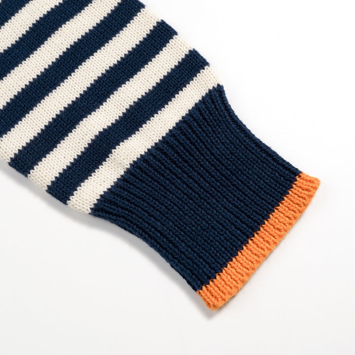 Men's Vintage Collegiate Stripe Fox Embroidered Knit
