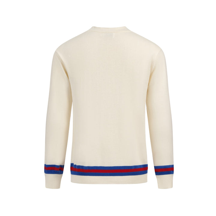 Men's Apricot Vintage Collegiate Stripe V-Neck Knit