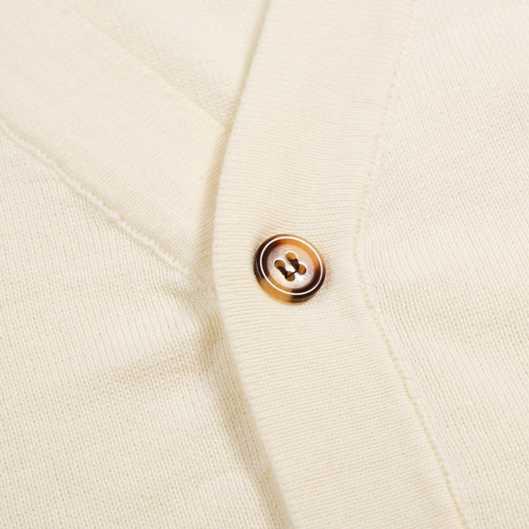 Men's Apricot Vintage Collegiate Stripe V-Neck Knit