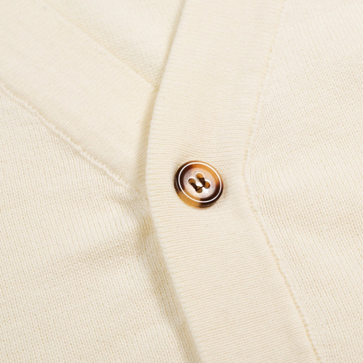Men's Apricot Vintage Collegiate Stripe V-Neck Knit