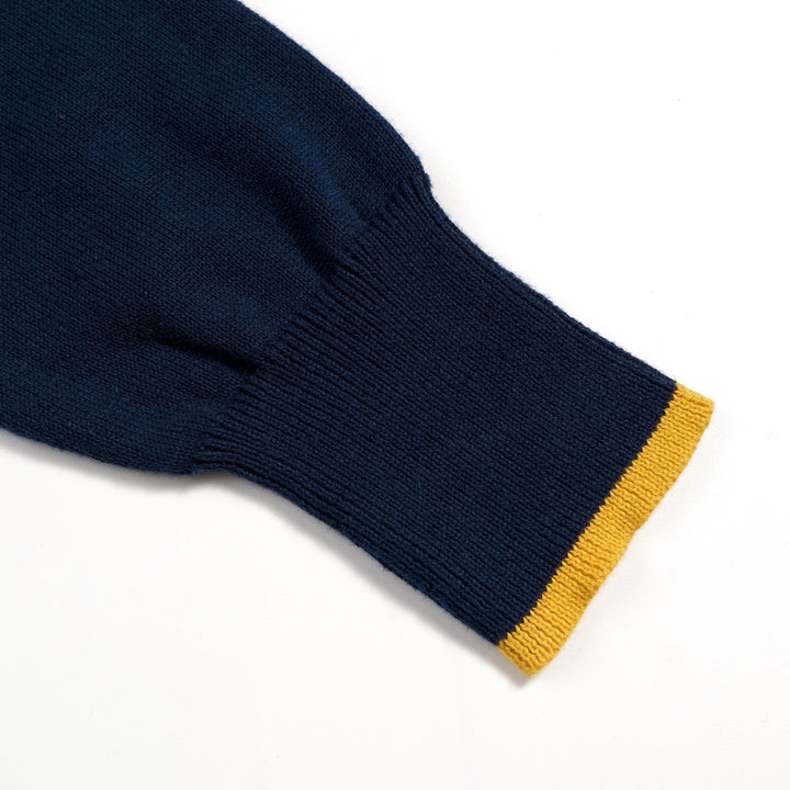 Herre Mørkeblå Lekende Rev Golf Brodert Polo Strikkegenser