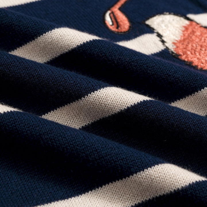 Herre Mørkeblå Lekende Rev Golf Brodert Polo Strikkegenser