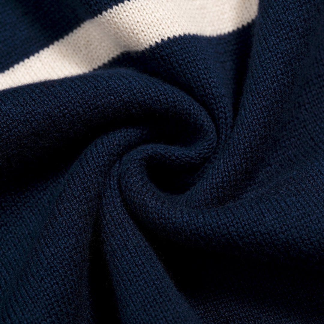 Herre Mørkeblå Lekende Rev Golf Brodert Polo Strikkegenser