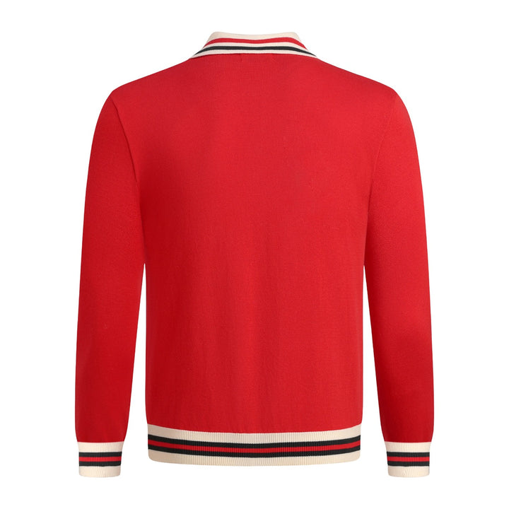 Cárdigan de punto jacquard retro con tigre para hombre - Diseñado por Jess Miller