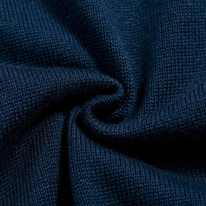 Women's Navy Blue 70s Bee Jacquard V-Neck Knit Cardigan