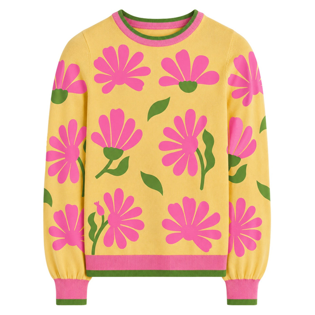 Women's 60s Mod Daisy Floral Knit - Designed by Jess Miller
