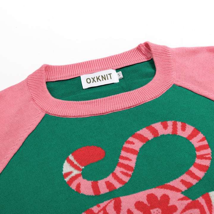 Camisola Retro Feminina com Gráfico de Tigre - Design de Jess Miller