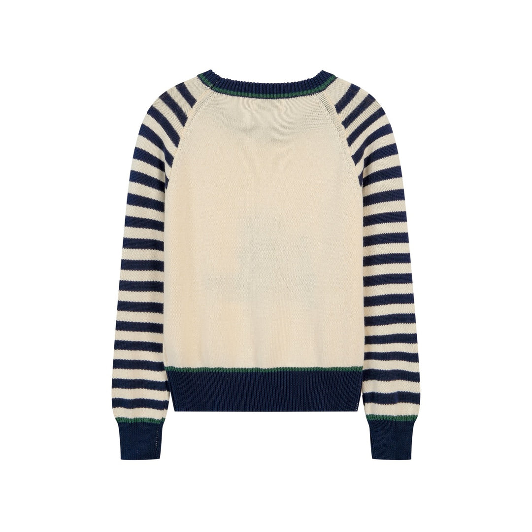 Women's Vintage Nautical Stripe Otter Embroidered Knit