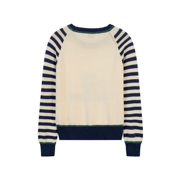 Women's Vintage Nautical Stripe Otter Embroidered Knit