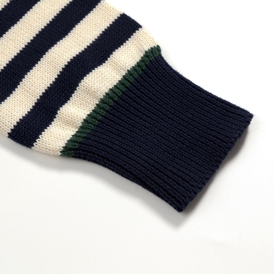 Women's Vintage Nautical Stripe Otter Embroidered Knit