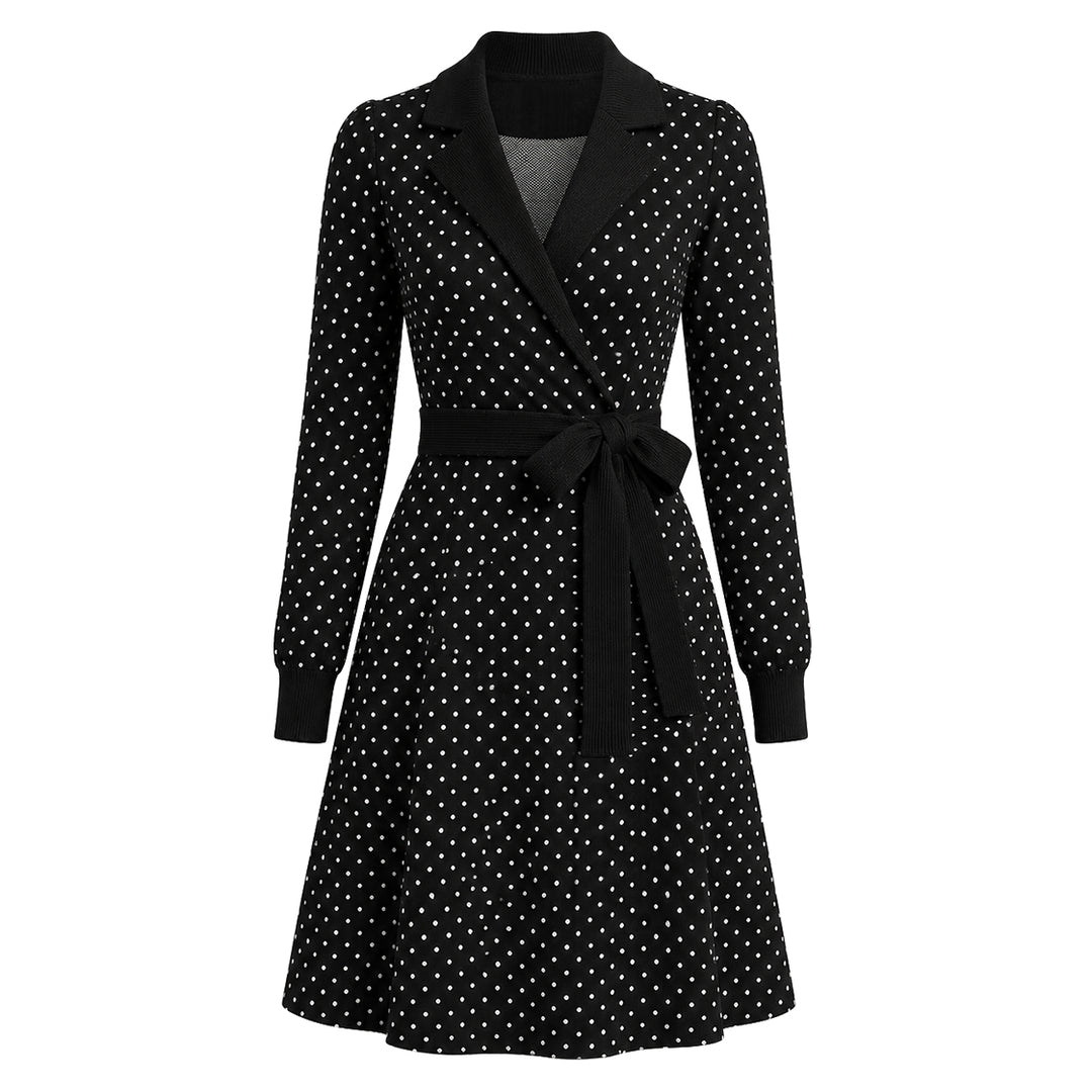 Veelkleurige kunst-retro modetrend jacquard gebreide damesjurk