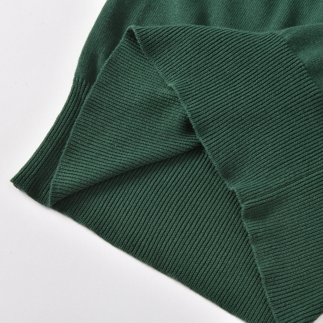 Women's Dark Green Vintage Dachshund Jacquard Knit