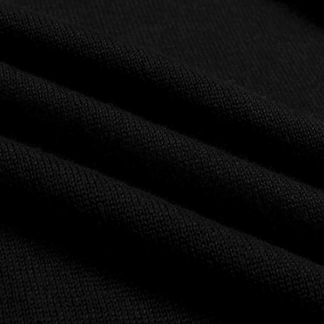 Women's Black Vintage Minimalist Turtleneck Puff Sleeve Knit Cardigan