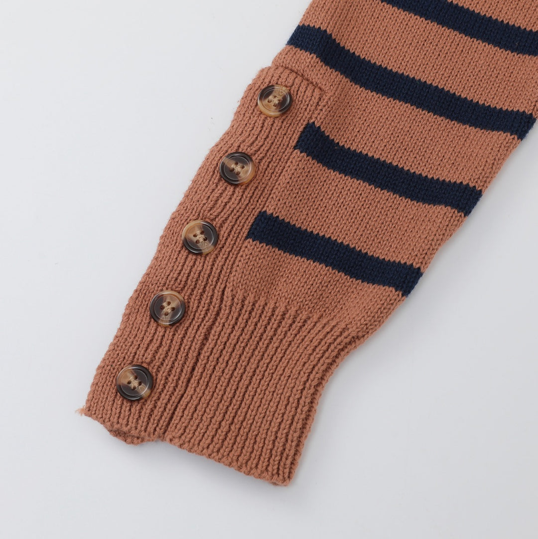 Women's Khaki Vintage Collegiate Dog Embroidered Knit