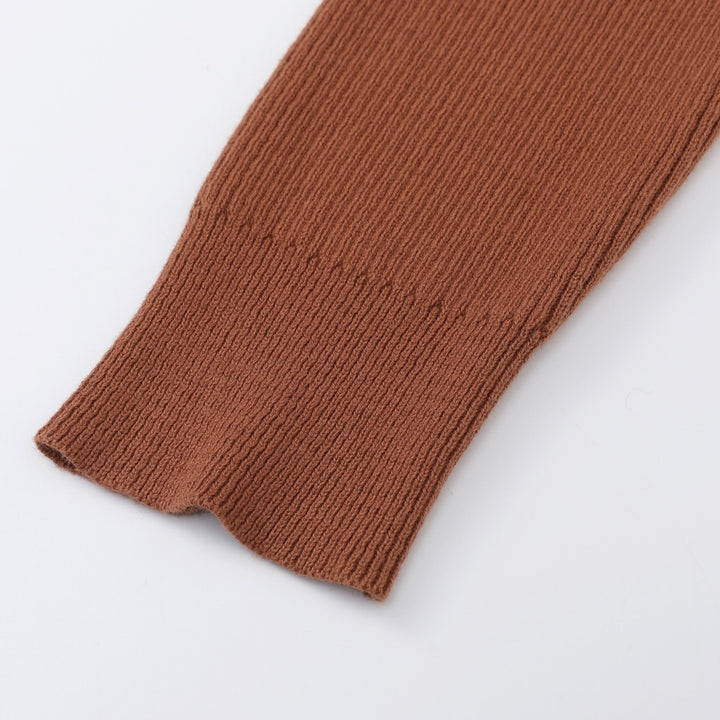 Women's Brown Minimalist Vintage Tie Knit Cardigan