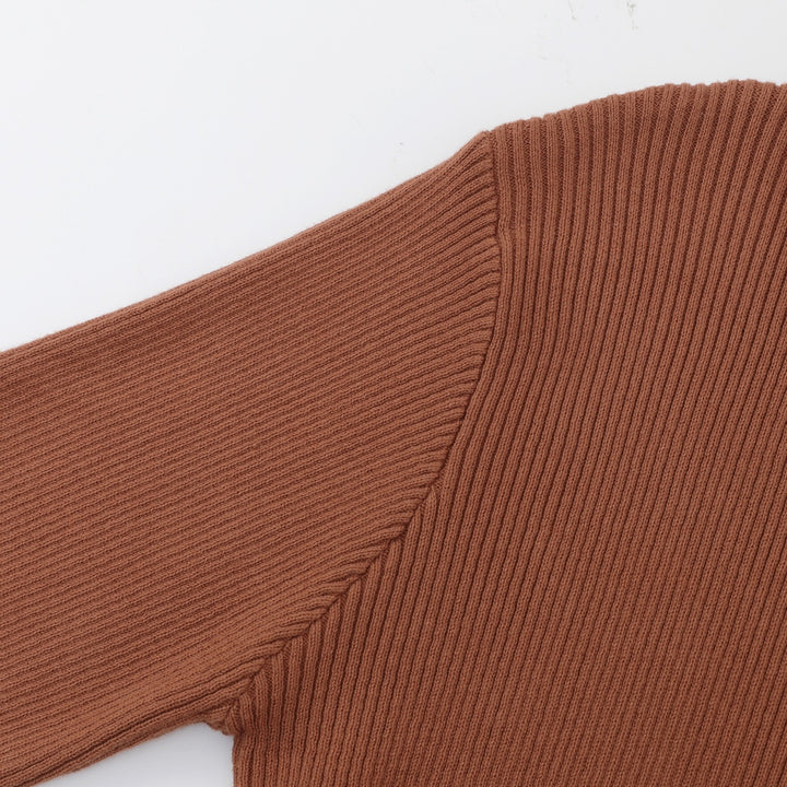 Women's Brown Minimalist Vintage Tie Knit Cardigan