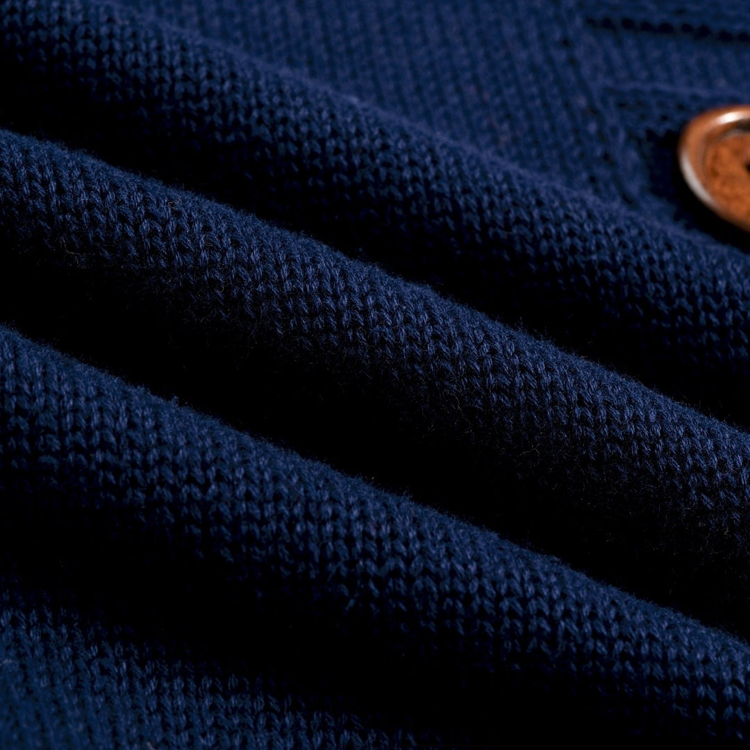 Jersey de punto jacquard vintage para mujer con botones artísticos
