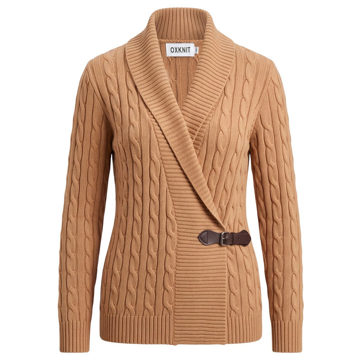 Women's Retro Khaki Classic and Simple Jacquard Knitwear