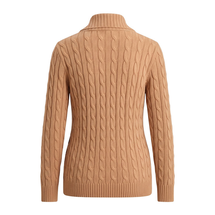 Women's Retro Khaki Classic and Simple Jacquard Knitwear
