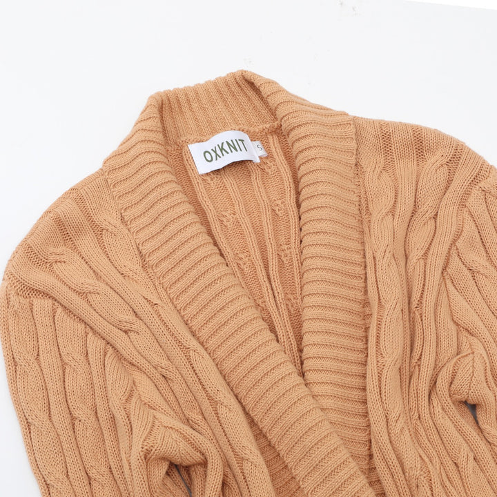 Women's Retro Khaki Classic and Simple Jacquard Knitwear