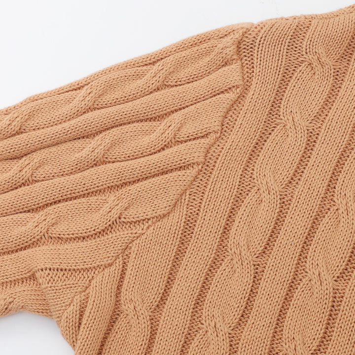 Women's Retro Khaki Classic and Simple Jacquard Knitwear