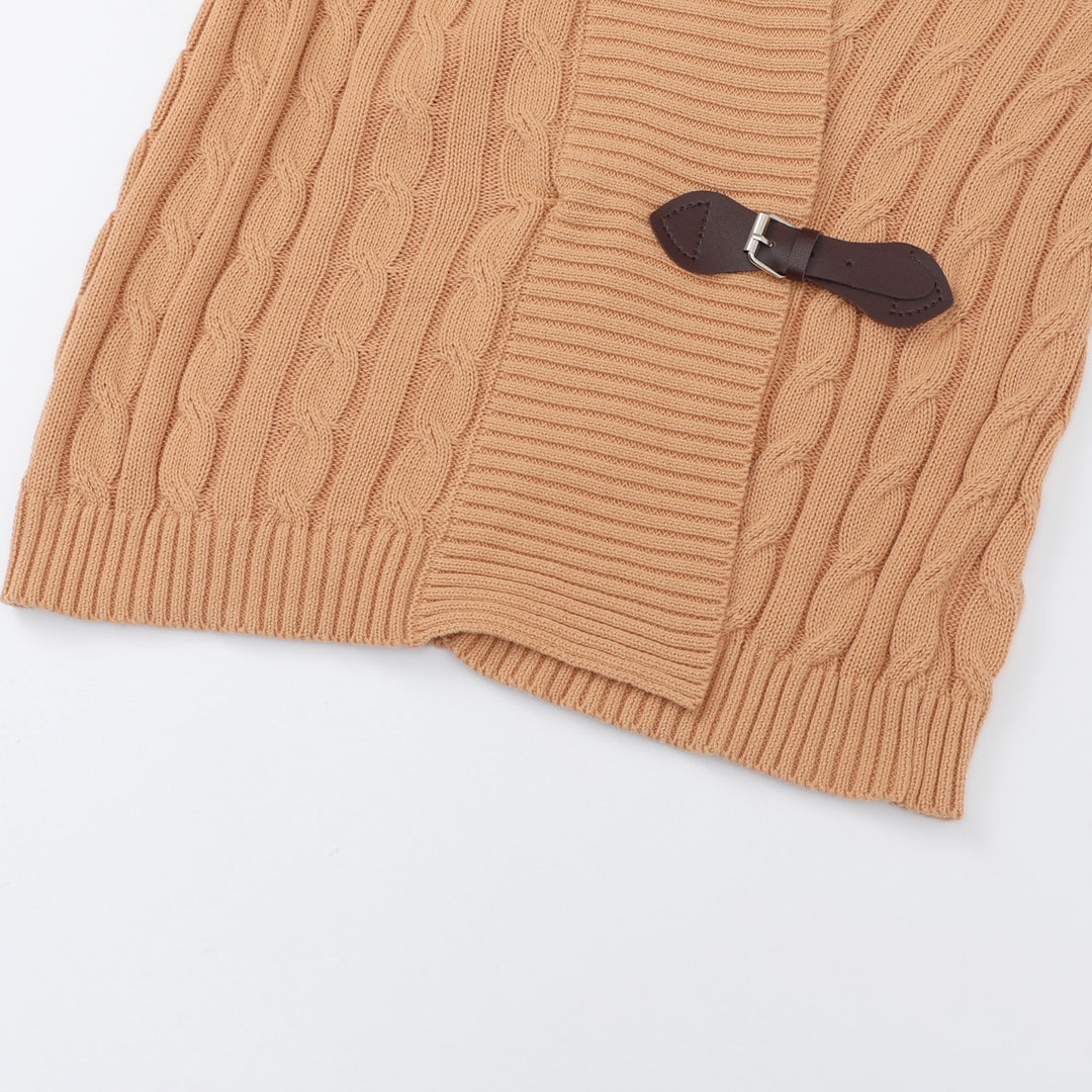 Women's Retro Khaki Classic and Simple Jacquard Knitwear