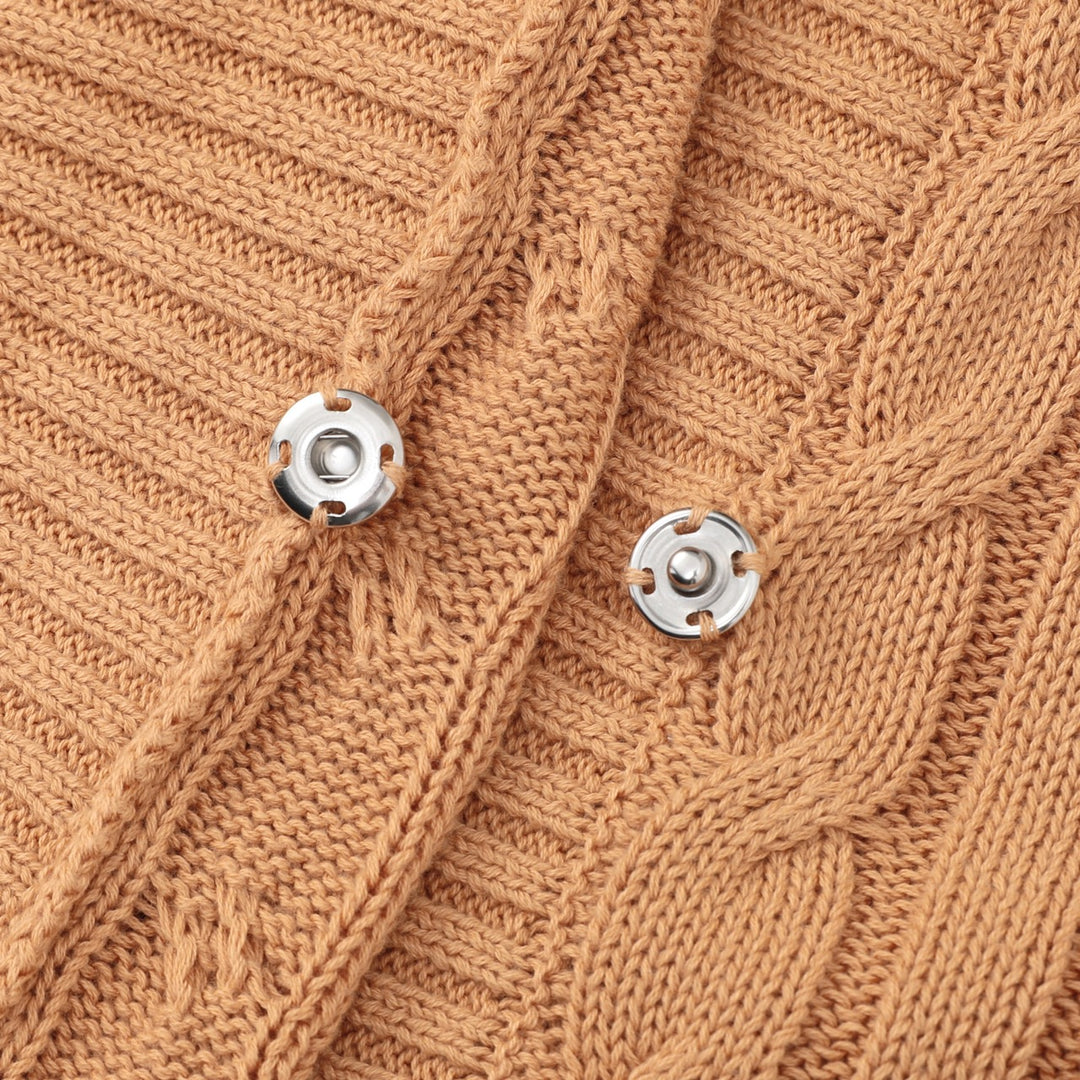 Women's Retro Khaki Classic and Simple Jacquard Knitwear
