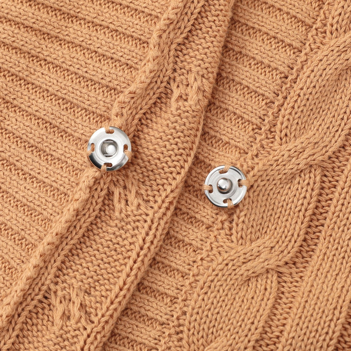 Women's Retro Khaki Classic and Simple Jacquard Knitwear