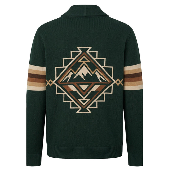 Klassisk vintage jacquardstrikk for menn, aprikosstripet