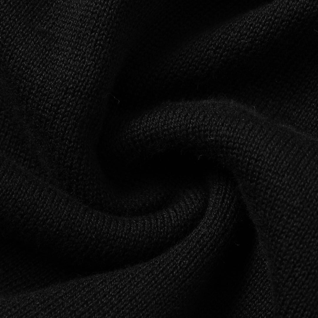 Men's Black 70s Vintage Western Cowboy Knit Polo Cardigan