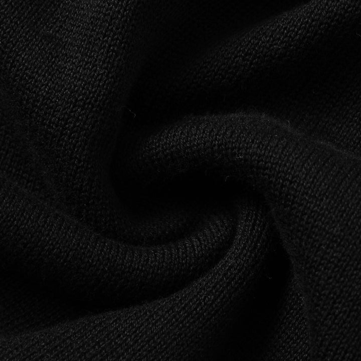 Men's Black 70s Vintage Western Cowboy Knit Polo Cardigan