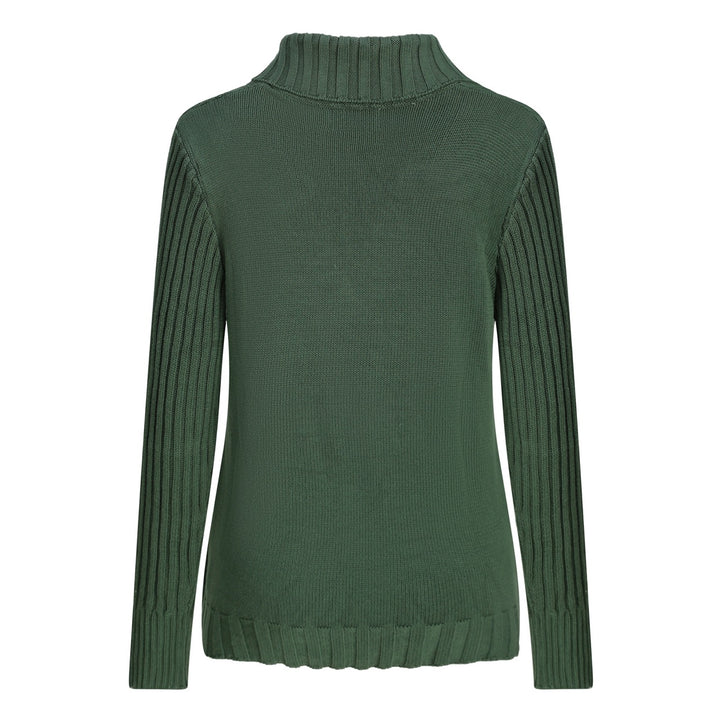 Women's Dark Green 70s Vintage Double Breasted Knit Cardigan
