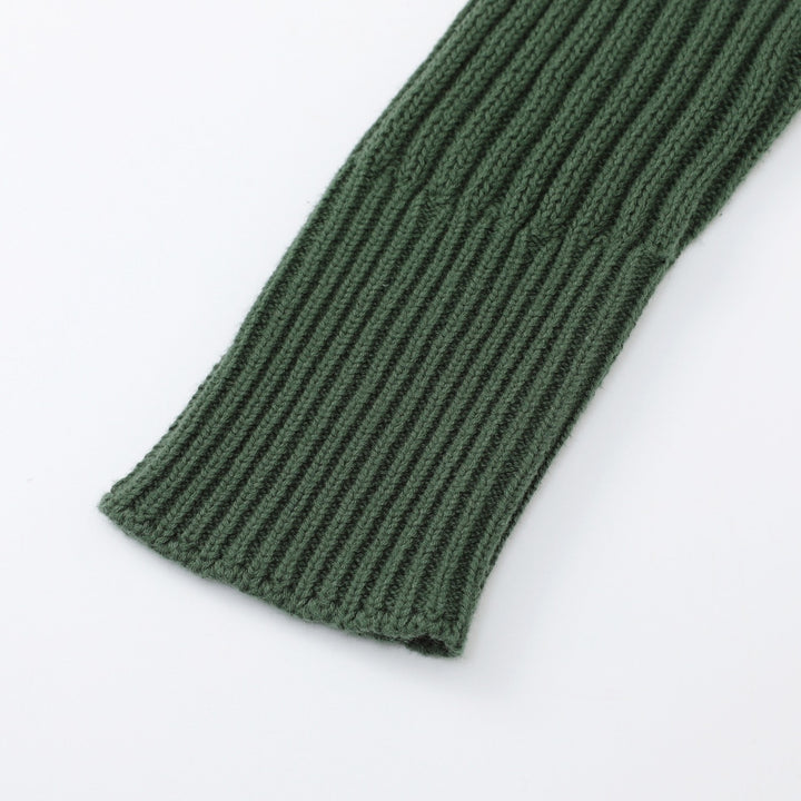 Women's Dark Green 70s Vintage Double Breasted Knit Cardigan