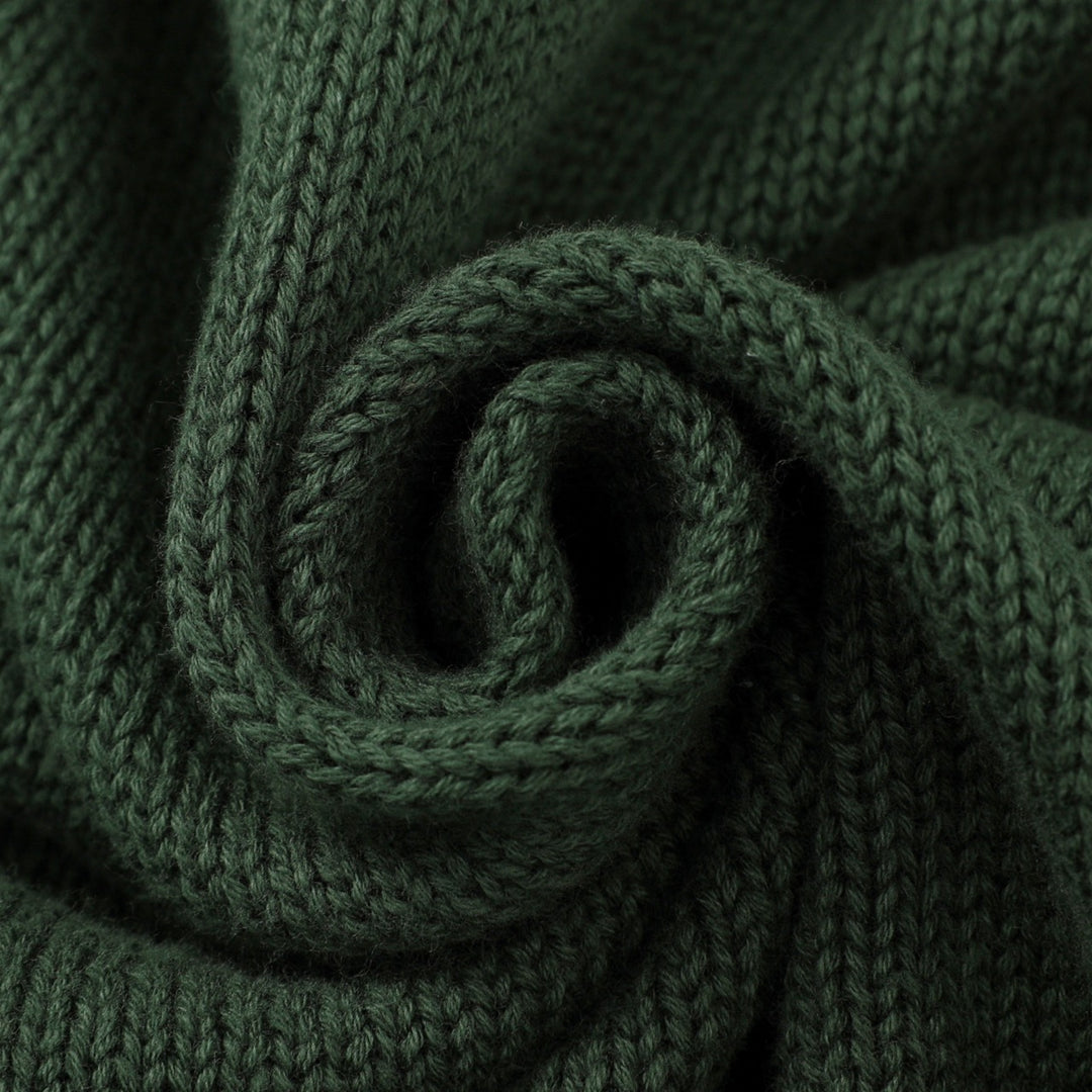 Women's Dark Green 70s Vintage Double Breasted Knit Cardigan