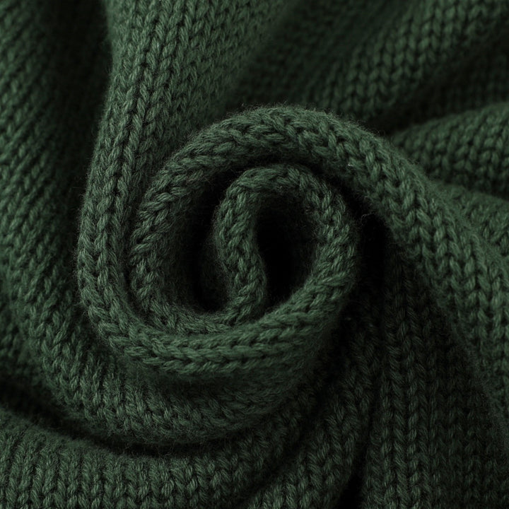 Women's Dark Green 70s Vintage Double Breasted Knit Cardigan