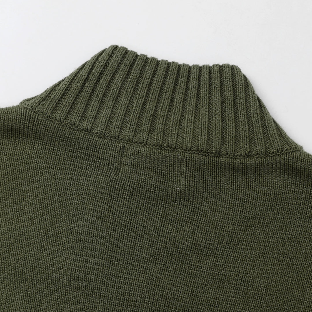 Women's Green 70s Vintage Americana Zip Knit Cardigan