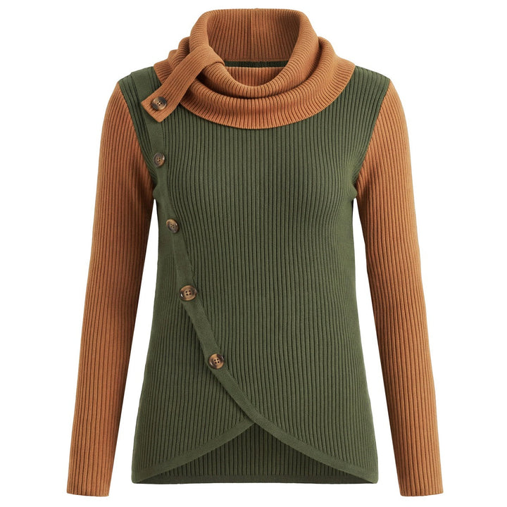 Women's Green 70s Vintage Minimalist Turtleneck Knit