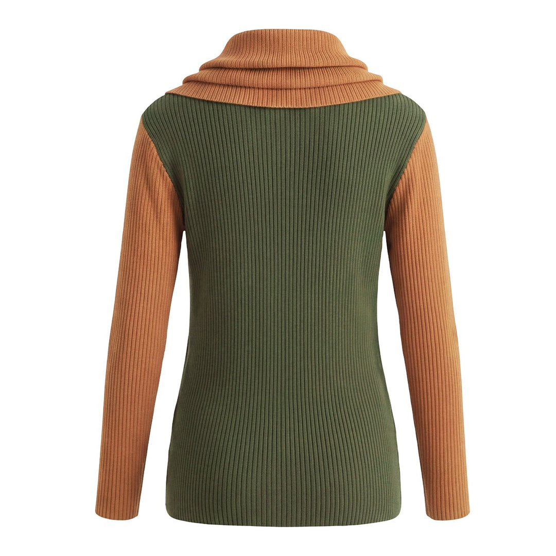 Women's Green 70s Vintage Minimalist Turtleneck Knit
